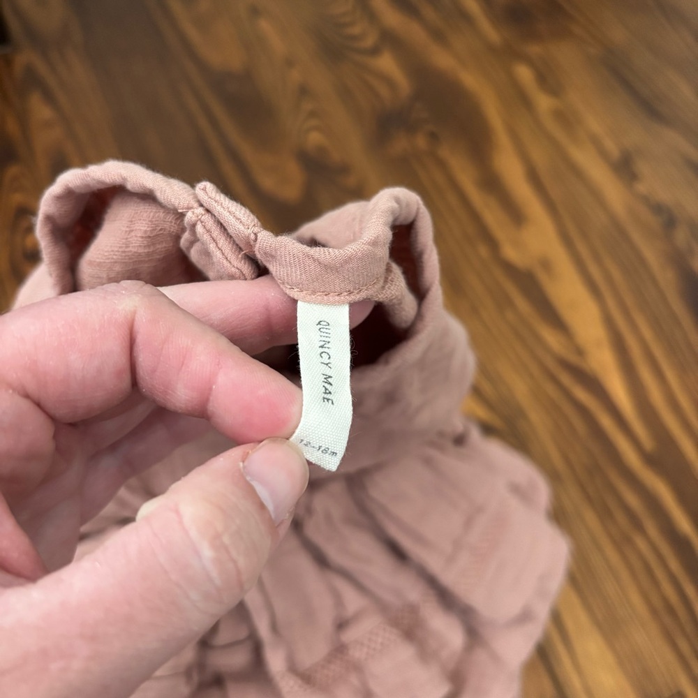 Quincy Mae Dusty Pink Rosie Ruffle Romper - Picture 3 of 4